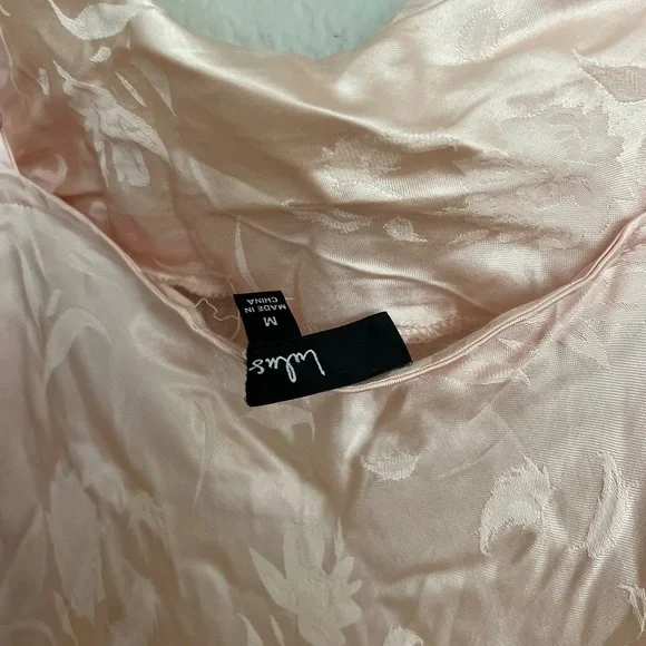 NWOT All About You Blush Pink Floral Jacquard Satin Midi Dress - Picture 6 of 7